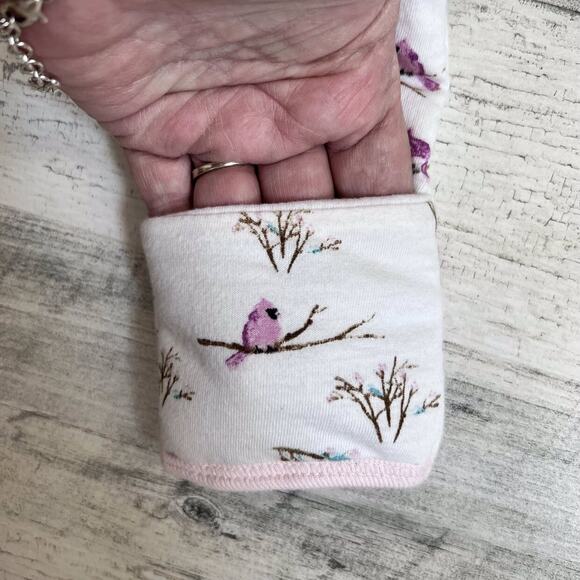 Burt's Bees Baby Pink Snowy Songbirds Bunting Size 0-3 Months - Picture 6 of 10